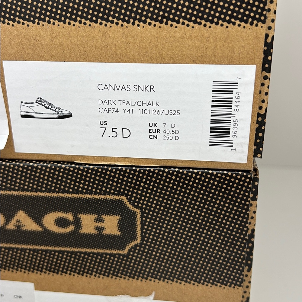 Men's Coach Canvas Sneaker In Signature Jacquard chalk Chalk CAP 74 new - Picture 12 of 12